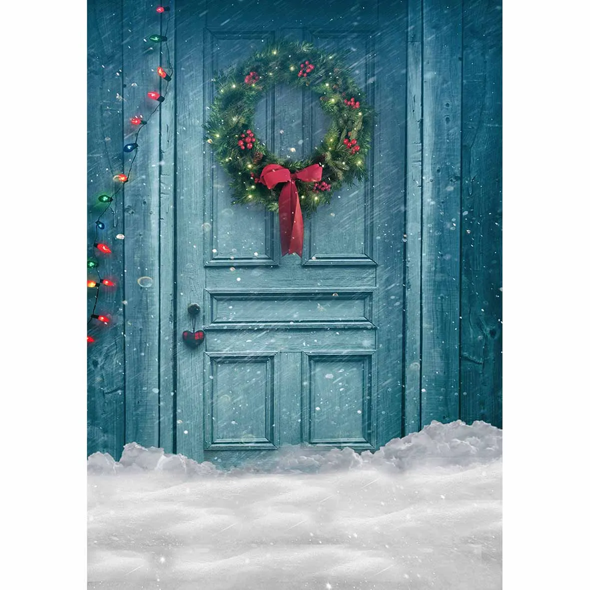 Allenjoy Photo Background Christmas Background Blue Door Flowers