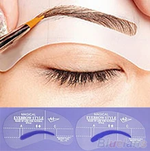 4pcs C style makeup eyebrow stencils maquiagens for pincel brushes lapis tordo kit maquillaje styling tools Free Shipping