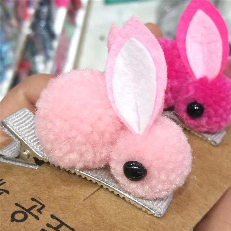 

1PCS Pretty 4CM Hairball Rabbit Elastic Hair Bands Bow For Girl Hair Tie Scrunchy Kids Hairpins Hair Accessories For Women