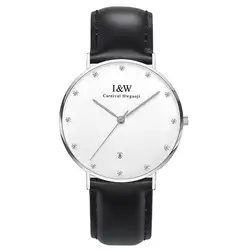 IW D8758G-3 мужские и женские кварцевые часы Ткань Классический Кентербери нержавеющая сталь часы с многоцветной полосатый ремешок
