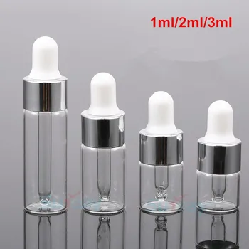 

300 x 1ml 2ml 3ml Clear Glass Dropper Bottle Jars Vials With Pipette For Cosmetic Perfume Essential Oil Bottles