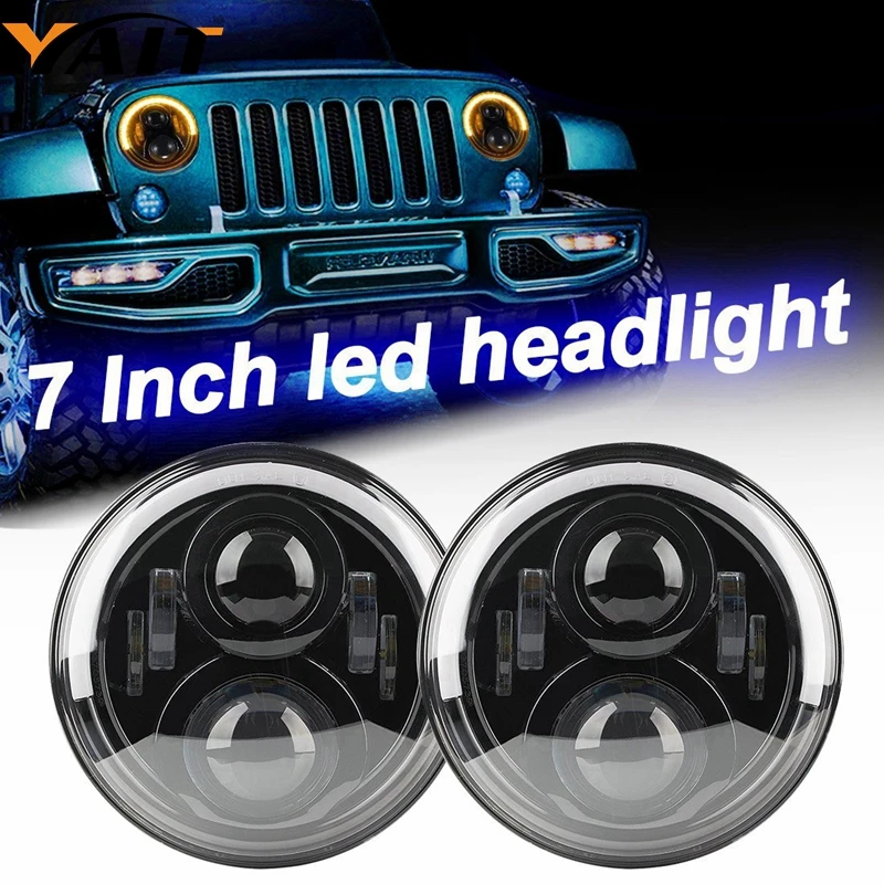 For Jeep Wrangler Headlights 7 Inch Round LED Headlight Conversion Kit