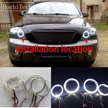 

HochiTech Cree LED Chip Light Guide Angel Eyes Kit White Halo Ring daytime light with Dimmer Fuction for Kia Sorento 2006 - 2009