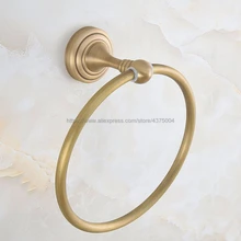 Bathroom towel holder, brass Wall-Mounted Round antique brass Towel Ring ,Towel Rack Bathroom Accessories Nba727 brass antique single towel bars bathroom wall mounted towel rod holder wholesale and retail bathroom accessory