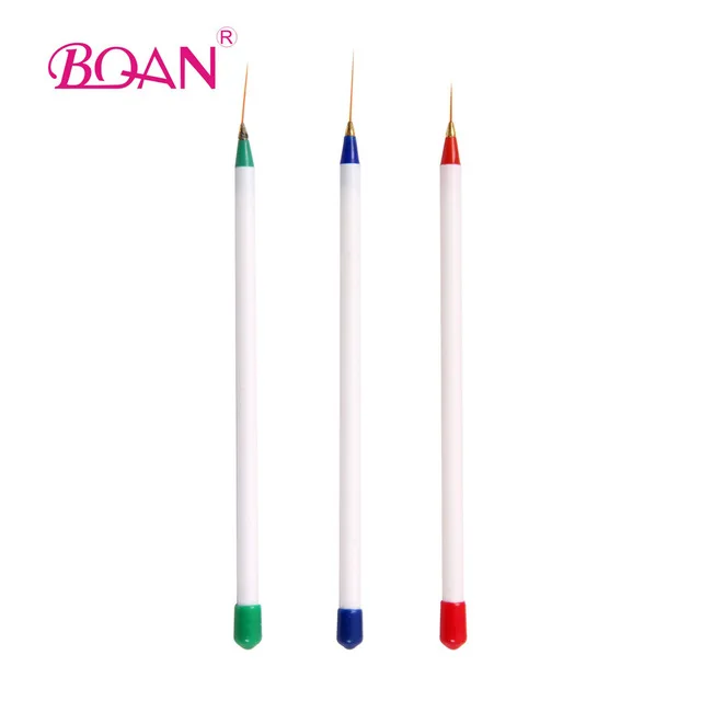 

BQAN 3pcs Nails Art Liner Brushes Set French Line Plastic Handle Painting Brush Drawing Brush Pen Manicure Tool