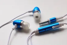 2016 Handsfree metal in-ear earphone with volume control metal sport earpiece for stereo MP3 Audio players 1000pcs/lot