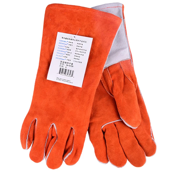 Leather Work Gloves TIG MIG ARC Leather Safety Glove Split Cow Leather