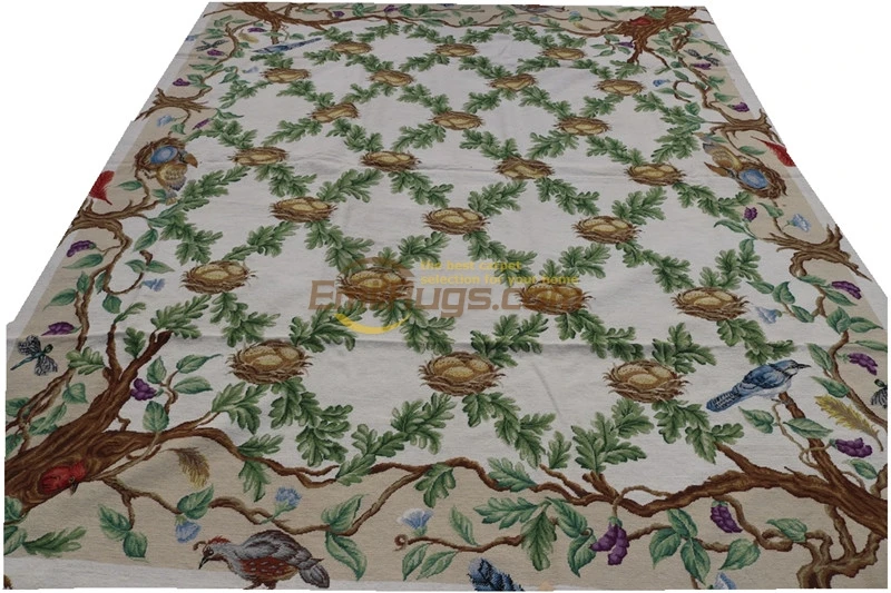 Бросок ручной работы Роза рукодельная ручная работа французский Auburn сосновая лапка шерсть ковер Натуральная Овечья шерсть