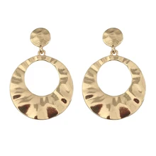 Europe and the United States metal minimalist fashion geometric round earrings women light jewelry wholesale