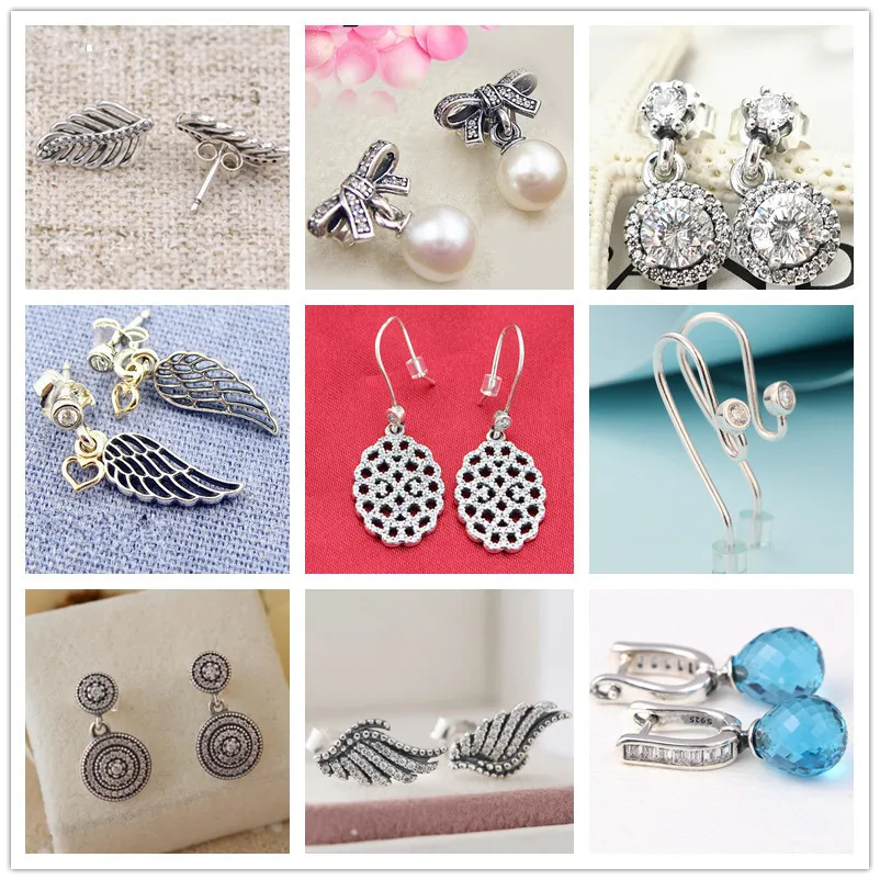 

Autumn collection Silver earings brinco 925 Sterling Silver angel Stud Earrings for women fine jewelry Jewyuer wholesale ER005