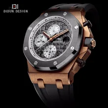 DIDUN hommes Montres Top Marque De Luxe montres À Quartz Hommes En Acier Militaire Sport Montres Hommes or rose Montre-Bracelet 50 m d’eau résistant