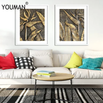 Non Woven Wallpapers Poster Southeast Asia Style Coffee Art Prints Posters And Prints Leaf Wall Pictures For Wall Canvas Poster prints