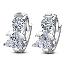 Нежный сверкающий бант из стерлингового серебра 925 пробы, серьги-гвоздики с прозрачными фианитами, серьги для женщин, вечерние роскошные свадебные украшения