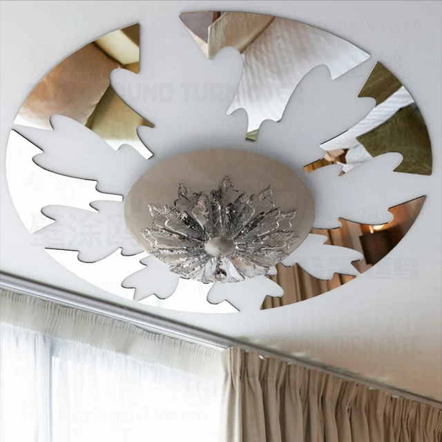 Moderne Ontwerp Reflecterende Ronde Plafond Stickers Woonkamer ... Moderne Ontwerp Reflecterende Ronde Plafond Stickers Woonkamer ...