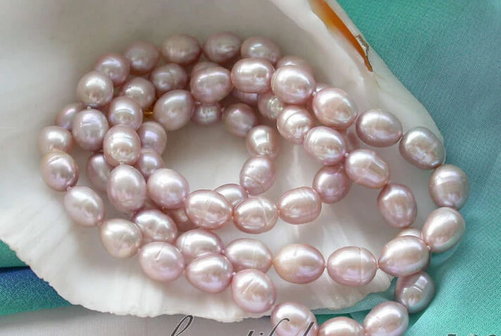

FREE shipping>>> >>z4333 Real 32" 12mm lavender rice freshwater cultured pearl necklace