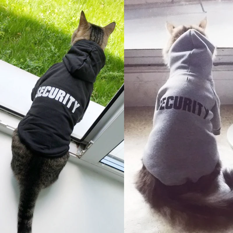 Pet Cat Clothes Security Cat Coats Jacket Hoodies For Cats Outfit sweater Pet Clothing Pet Costume Rabbit Dogs Clothing for cats