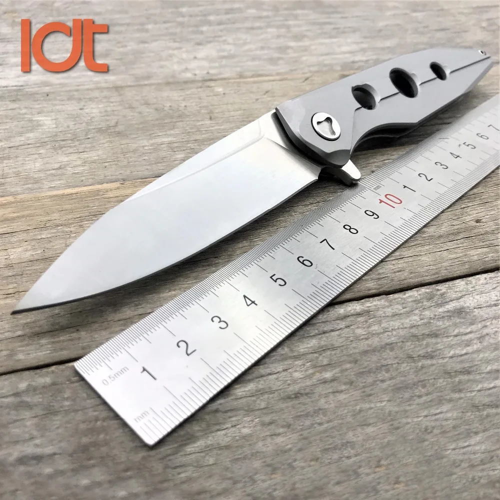 

LDT Rays Folding Knife Tactical Knives D2 Blade Plating Titanium Steel Handle Ball Bearing Survival Knife Camping Pocket Tools