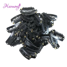 200 шт. защелкивающиеся зажимы парик 28 мм для наращивания волос u-образная защелка из нержавеющей стали расческа зажим 6 зубов удлинители волос 6 цветов вариант