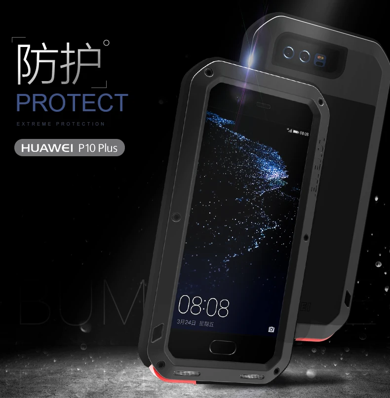 imágenes para Huawei P10 plus Caso AMOR MEI Hermética Al Polvo Choque Caso de la Cubierta de Armadura De Metal De Aluminio Resistente Al Agua de Silicio P10 Plus Vidrio Templado imágenes para Huawei P10 plus Caso AMOR MEI Hermética Al Polvo Choque Caso de la Cubierta de Armadura De Metal De Aluminio Resistente Al Agua de Silicio P10 Plus Vidrio Templado