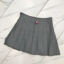 Платье принцессы, Милая юбка для девочек-подростков на осень в студенческом стиле серые плиссированные облегающие платья с высокой талией Slim с половиной юбка длиной до середины икры; Модные женские XH154