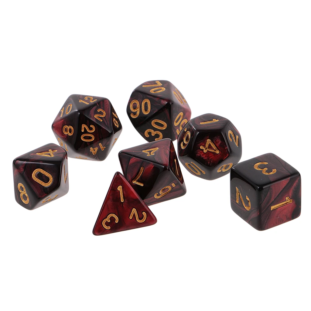 New 7PCS Two Colors Polyhedral Dice 16mm for Dungeons and Dragons Table Games Party Colorful Accessories for Board Game