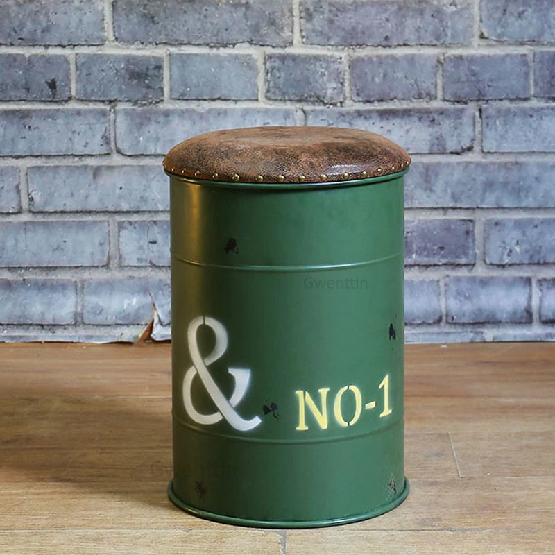 Industrial Iron Bucket Stool Bedroom Change Shoe Storage Stools Bar Bench Dining Chairs Vintage Retro Sofa Loft Decor Ottomans Industrial Iron Bucket Stool Bedroom Change Shoe Storage Stools Bar Bench Dining Chairs Vintage Retro Sofa Loft Decor Ottomans