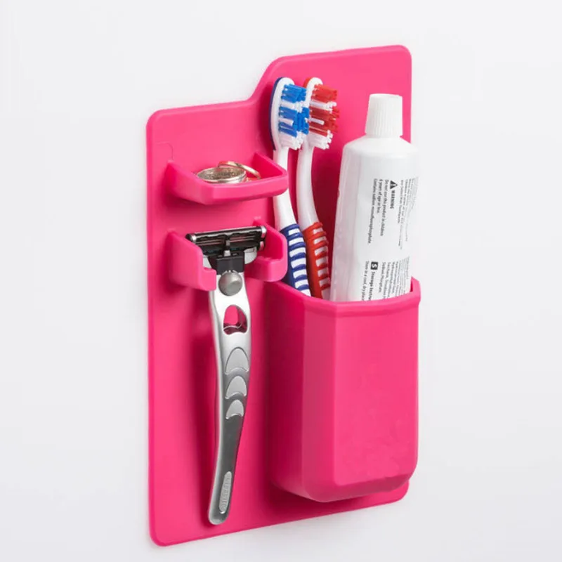 Силиконовый держатель для зубной пасты и для зубной щетки Бритва для хранения одна интегрированная бесшовная настенная бритва органайзер для зеркала для макияжа