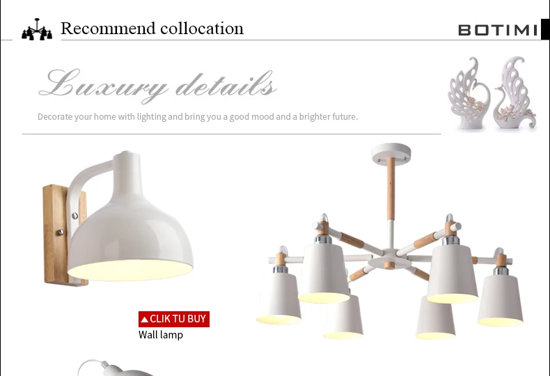 Lustre de Madeira Maciça para Sala Lustres para Sala Botimi Estar Ferro Abajur Lustre Iluminação Jantar Casa Lâmpada Led 7 estar ferro abajur led lustre iluminação lustres para sala jantar casa lâmpada