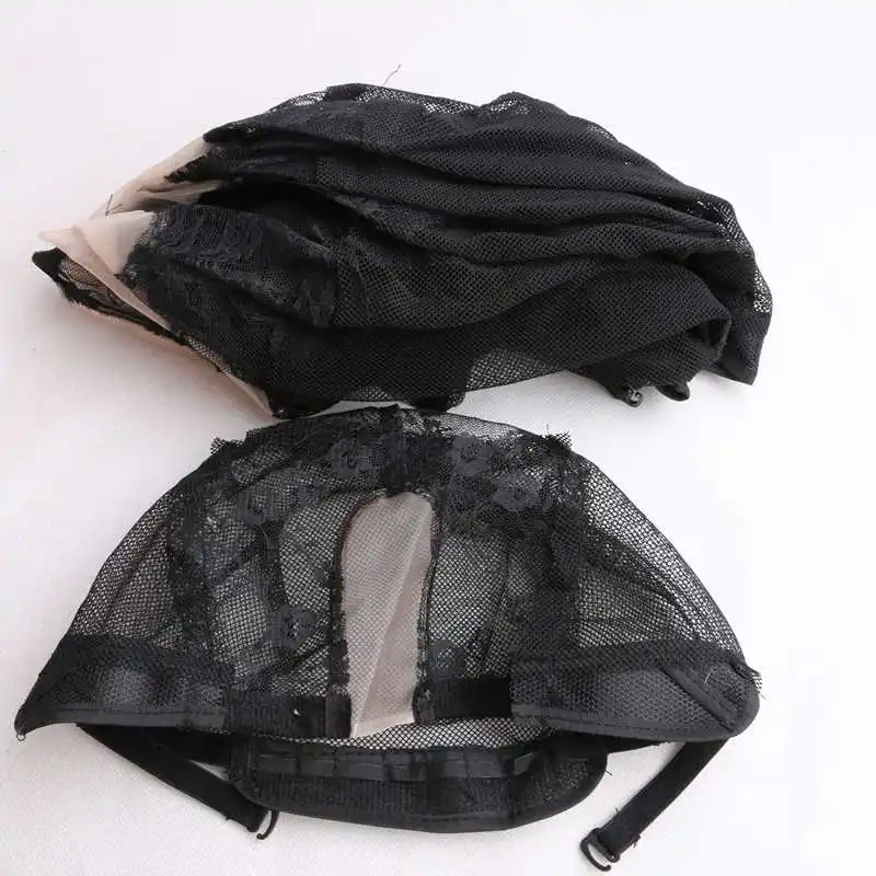 spesifikasi Harmony 20 Pcs U Bagian Wig Topi dengan Renda Bersih untuk Membuat Wig dengan Tali Yang Dapat Disesuaikan