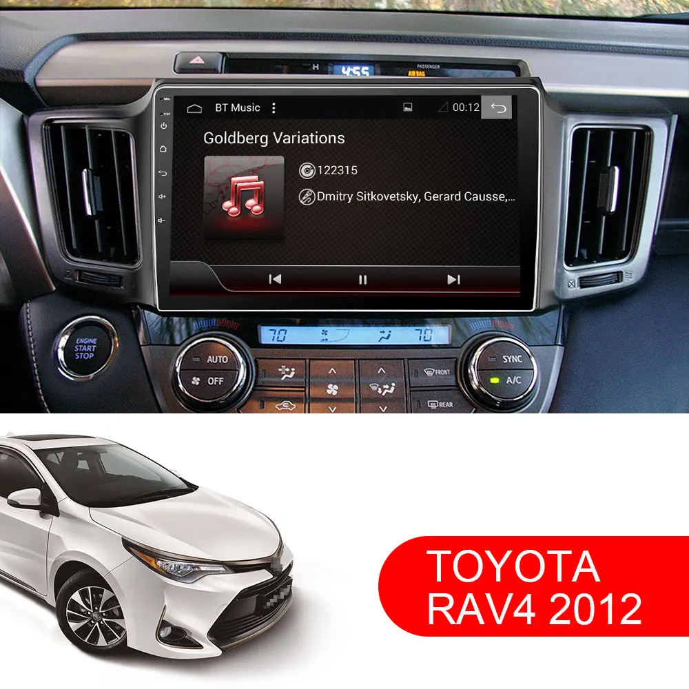 Clearance Eunavi 4G+32G Android 9.0 4G Car Radio Multimedia Video Audio Player WiFi Navigation GPS For Toyota RAV4 4 2013-18 Octa Core PX6 1