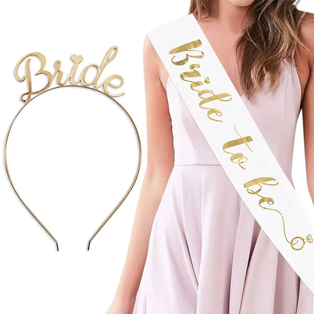 Bride To Be Sash & Headband Tiara Set Accessories for Bachelorette