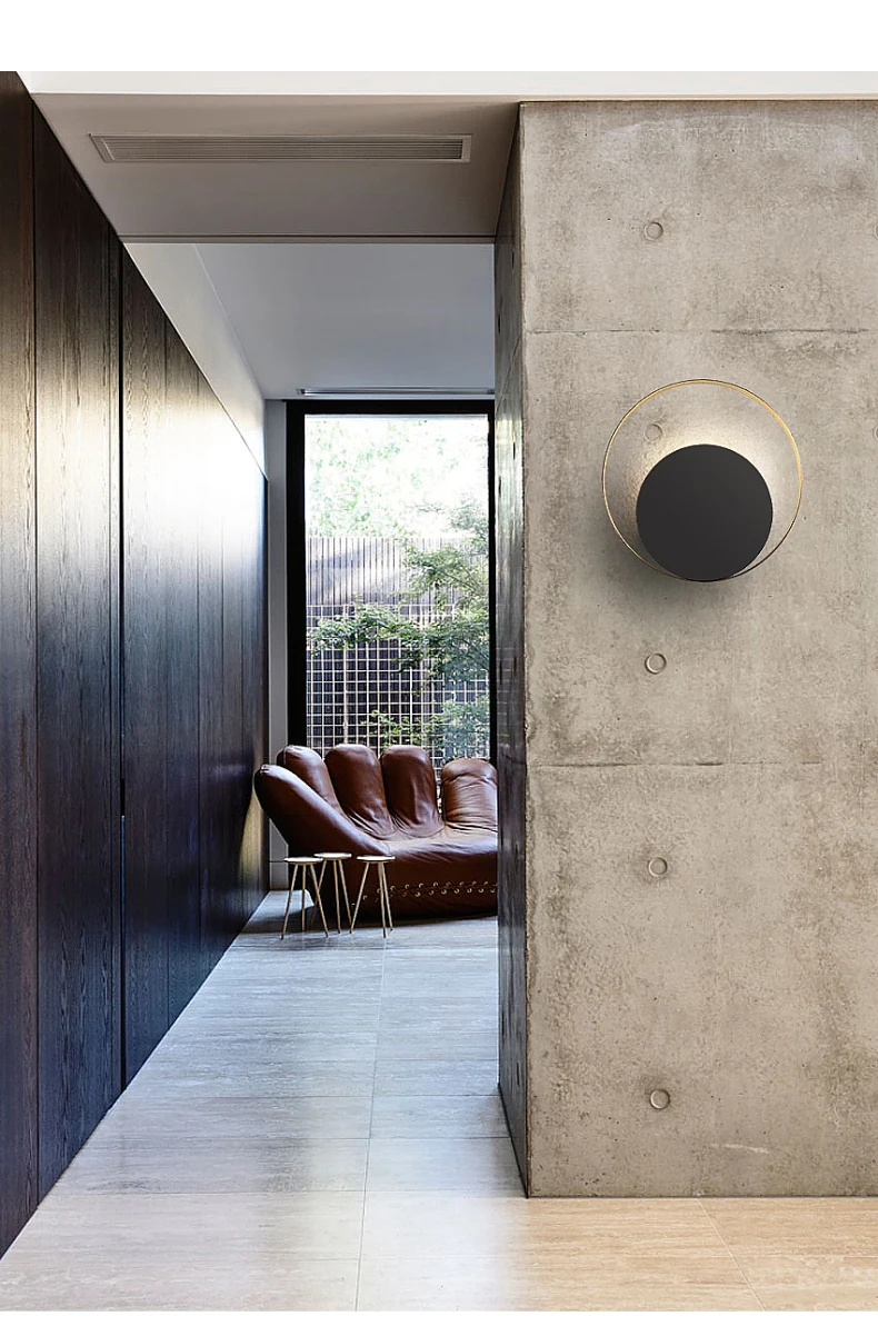 Moderno e Minimalista Luz de Parede Nordic Personalidade Criativa Sala Estar Redondo Corredor Quarto Lâmpada Cabeceira Parede 4 estar moderno e minimalista redondo corredor quarto lâmpada cabeceira parede
