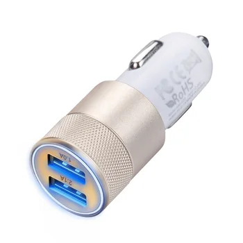 

Universal 2.1A/24W 2-Port Smart Dual USB Quick Car Charger for Iphone for Ipad for Samsung Galaxy S5 S6 edge+S7 #A190319