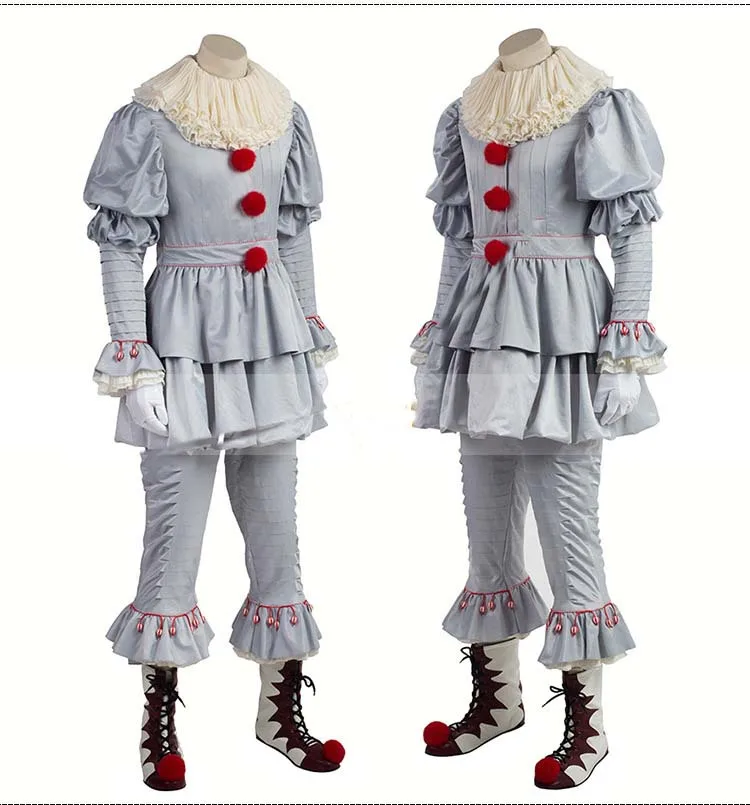 

Stephen King's It Pennywise Cosplay Costume Adult Unisex Women costume Halloween Terror Clown costume Without The Shoes
