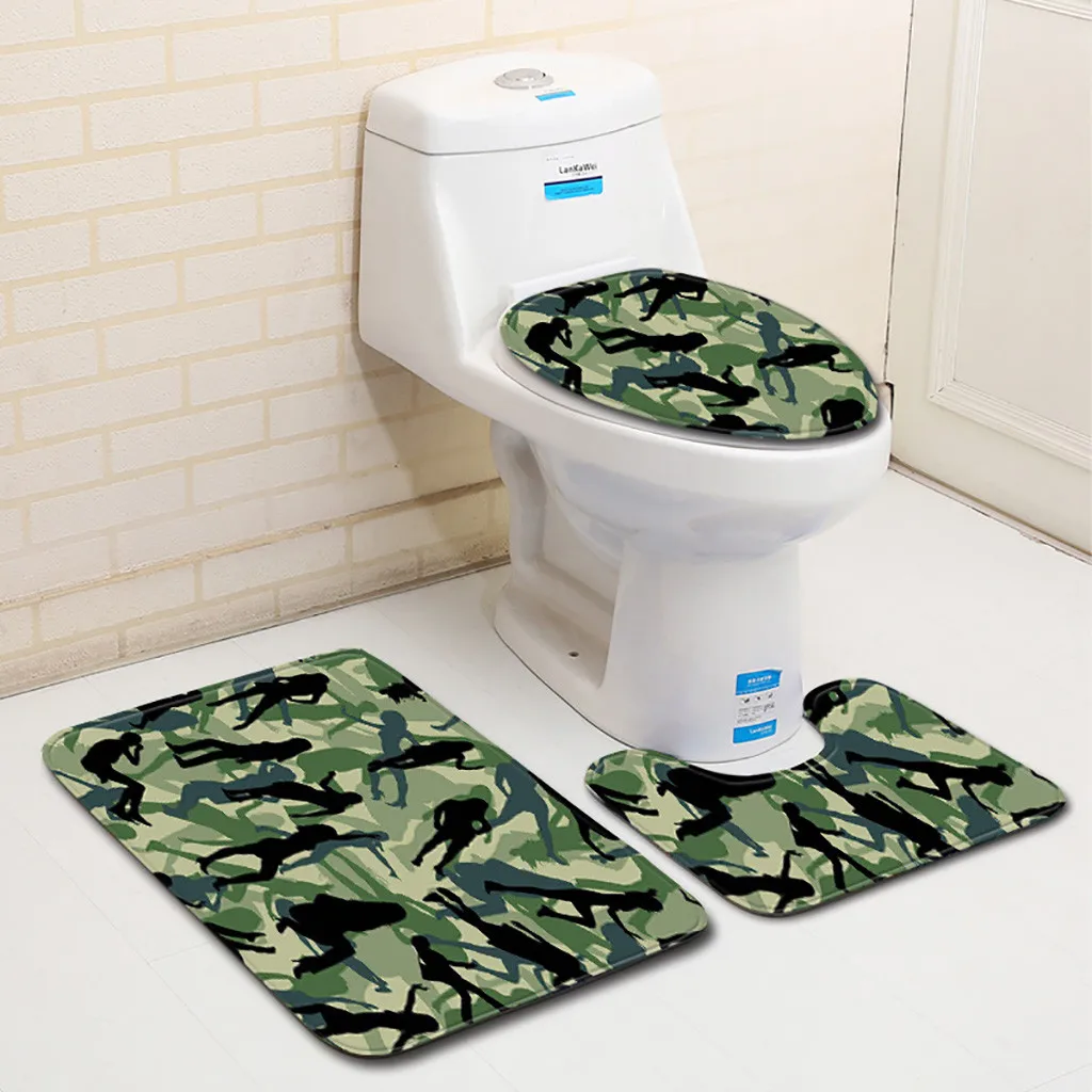 tappeto cucina Bath Mat 3pcs Non-Slip Camouflage Bathroom Kitchen Carpet Doormats Decor 2019 New Hot Sale C3201 | Дом и сад