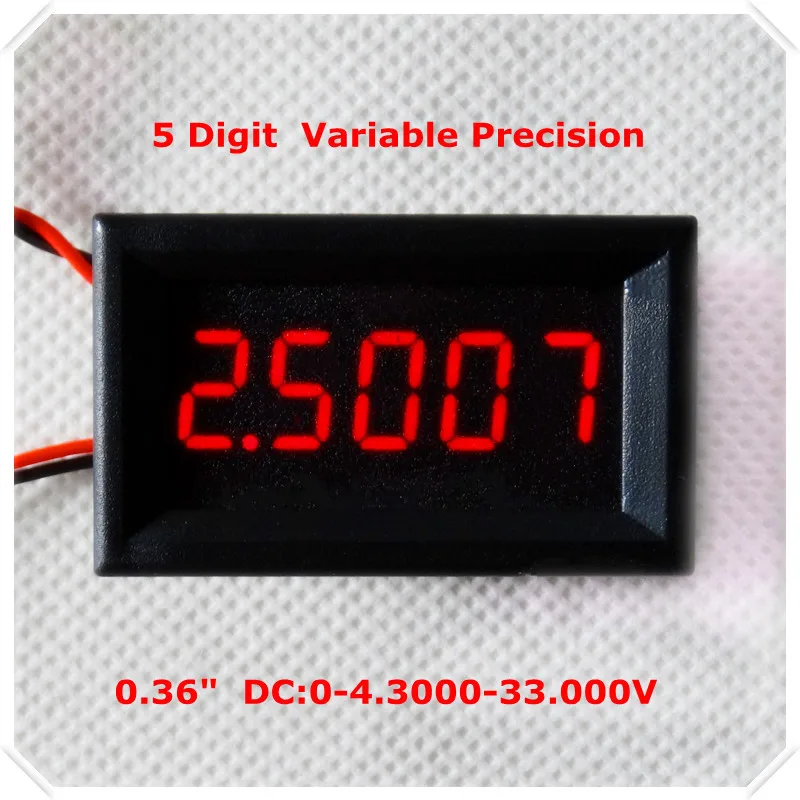 

RD 4 Wires 0.36" Variable Precision DC 0-33 V Digital Voltmeter voltage panel meter led display Color [ 4 pieces / lot]