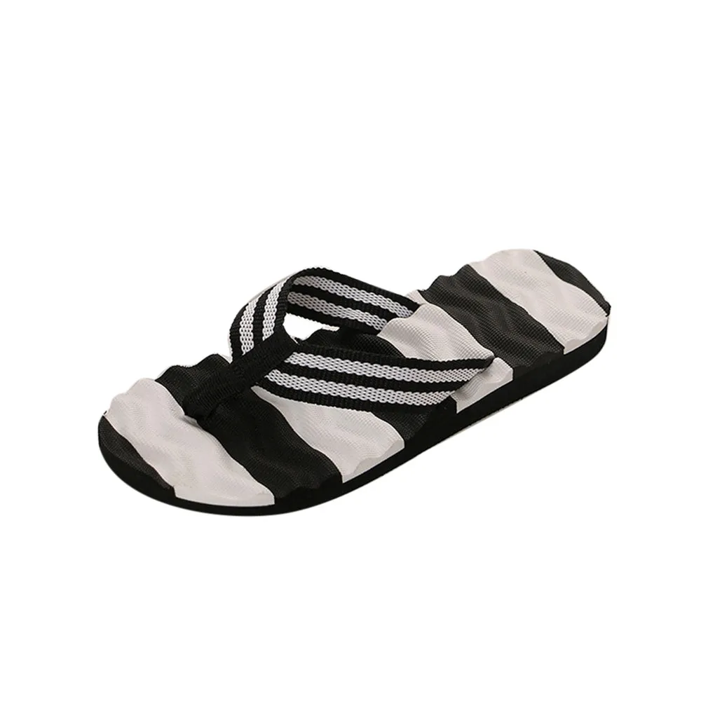 

SAGACE shoes Women Summer Sandals Slipper Indoor Outdoor Flip-flops Beach Shoes Striped Print Sandal NEW Beach summer Sandals