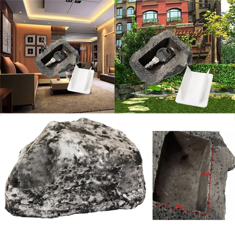 Novelty Hide A Key Rock Fake Rock Artificial Stone Hide A Spare Key Hiding Hider Home Decor 40FY181