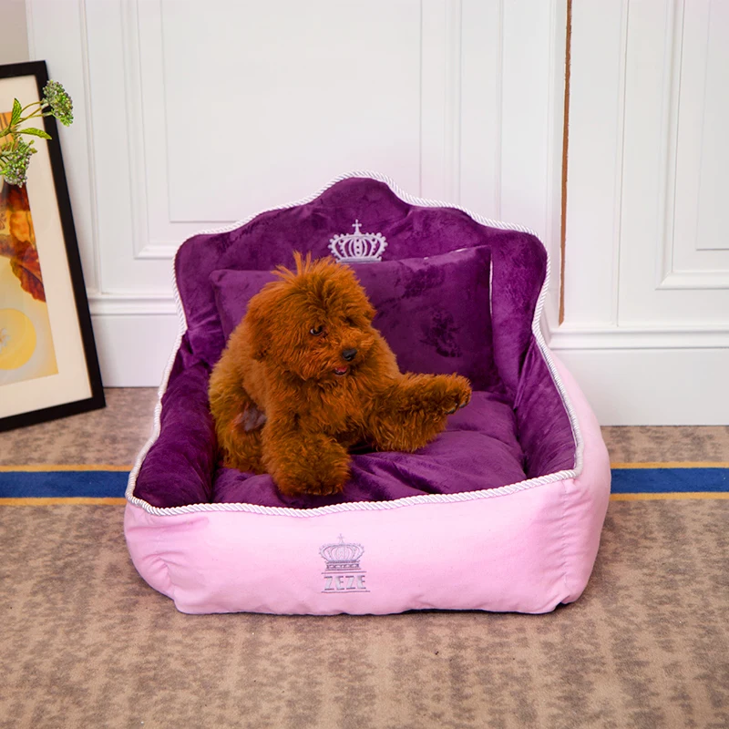 Luxury Noble Princess Dog Bed With Pillow Blanket Washable Pet Bed Cat Bed Mat Sofa Dog House Nest Sleep Cushion Kennel