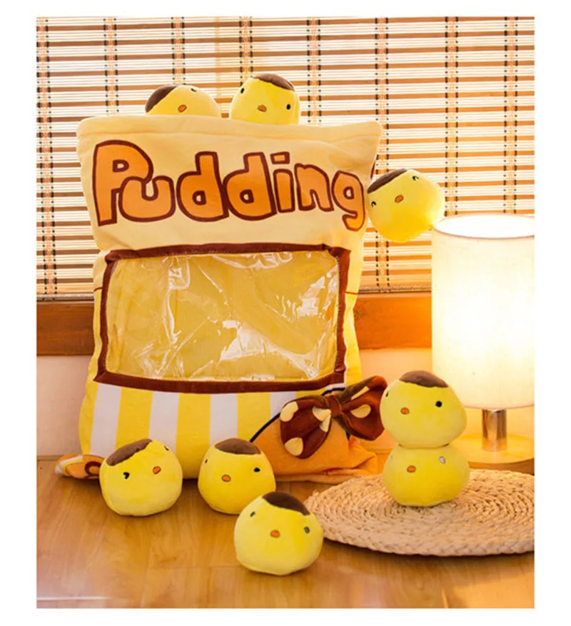 8pcs Big Bag Chicken Sakura Bunny Rabbits Bag Pudding Plush Simulation Snack Throw Pillow Toys Cartoon Dolls (7)