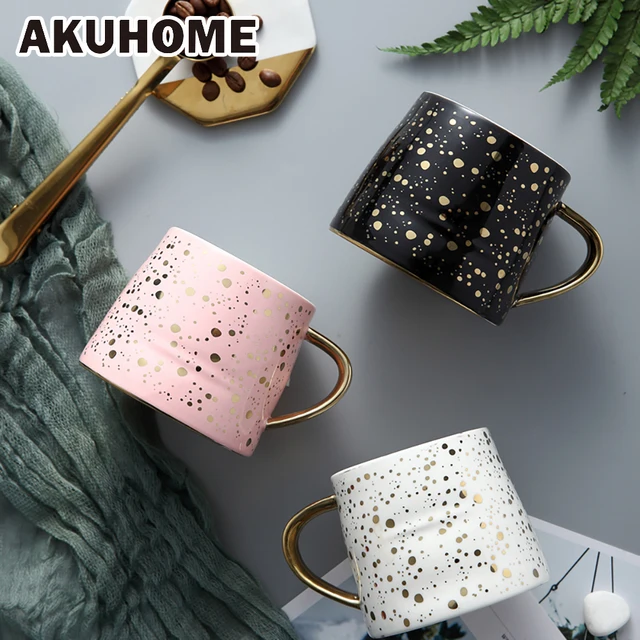 Best Offers Ceramic Coffee Mug Milk Cup Drinkware Starry Sky Pattern Teacup Simple and Creative    Mugs Akuhome