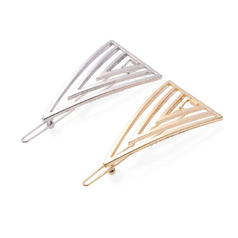 1 предмет полые Треугольники геометрический металлические шпильки элегантный Для женщин Корейский простой дизайн минимализм Dainty цвета: золотистый, серебристый зажим для волос
