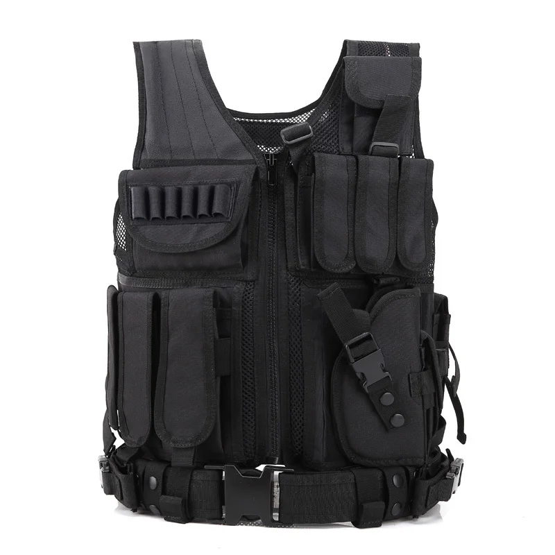 

Men's Military Tactical Vest combat armor Army Hunting Molle Airsoft Vest Outdoor Armor Swat Combat Painball Black Vest for Men