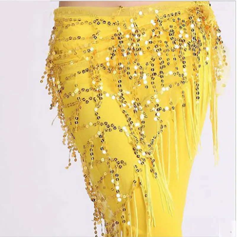 

Belly Dance Waist Chain Indian Dance Hip Scarf Sequins Bandage Dance Belt Bellydance Belt Bellydance Hip Scarf 9 colors