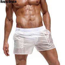 RAY GRACE мужские пляжные шорты быстросохнущие Homme сексуальные бесшовные шорты бермуды дышащии эластичные для талии мужские свободные Фитнес Бег