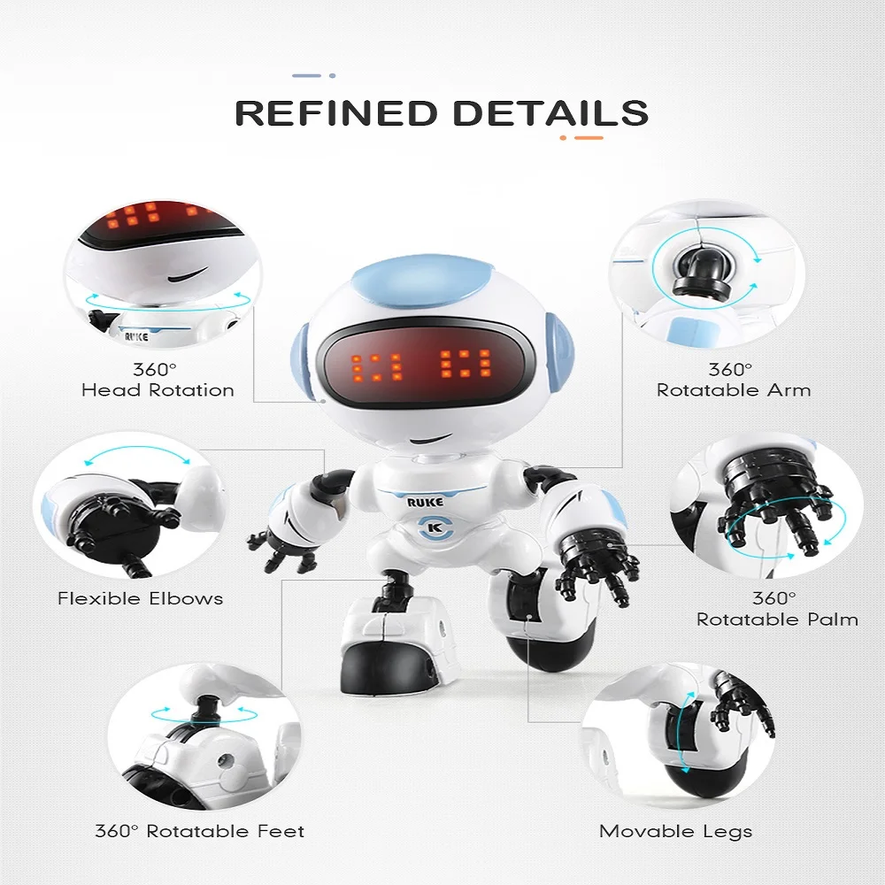 2019 LED Robot kids Toy JJR/C R8 Novel Toy Touch Induction Robot Robot Smart Voice DIY Body Gesture Model Toy