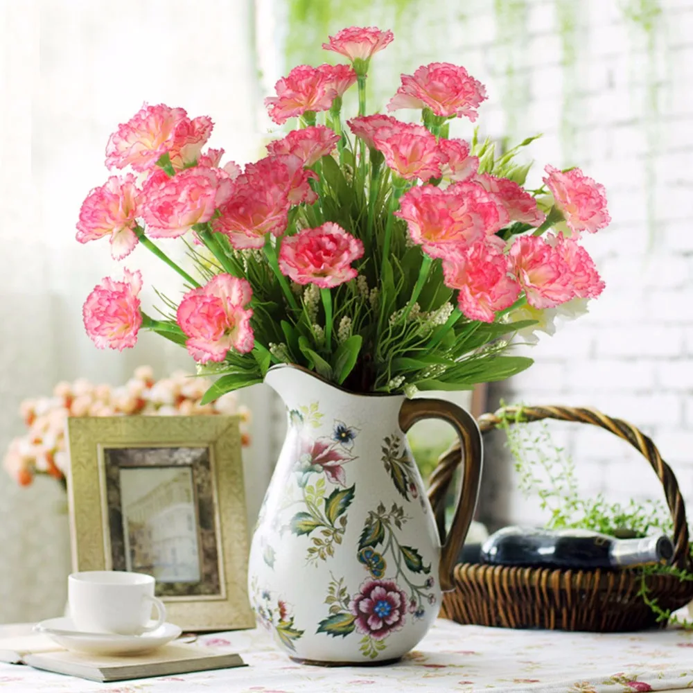 Buy OURWARM 3pcs Artificial Carnations Flowers for