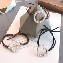 1 шт., веревка для волос для девочек, новое украшение для волос с жемчугом, простой галстук для взрослых волос G0409