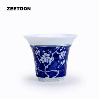 

Chinese Shadowy Blue and White Porcelain Tea Strainer Creative Vintage Hand-painted Plum Ceramics Kung Fu Tea Set Tea Filter New