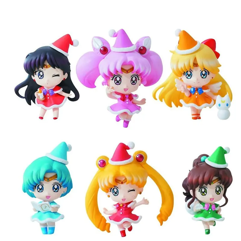 Аниме игрушка Sailor Moon Petit Chara ~ Рождественский особенный 6 цифр полный комплект 100%